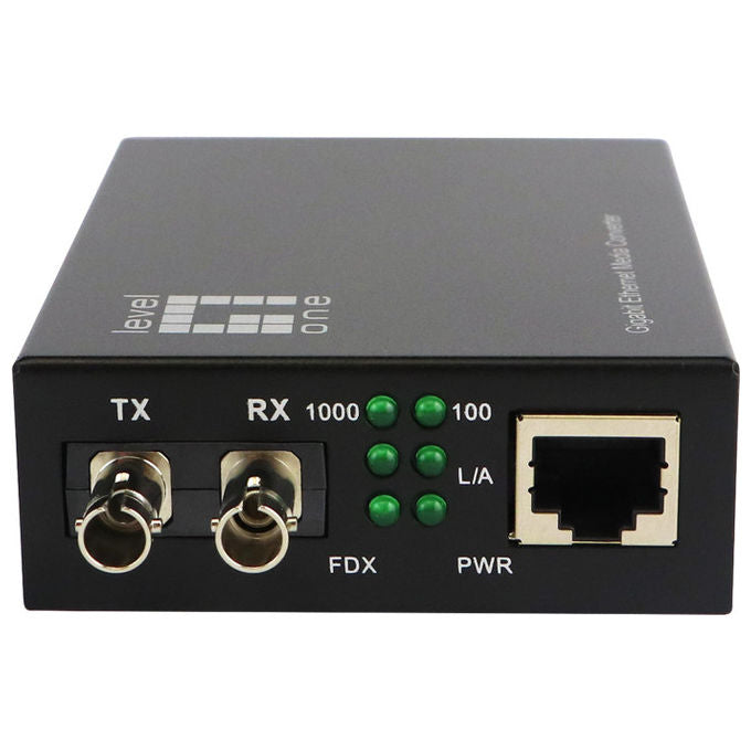 LevelOne, Convertitore Multimediale di Rete, 1000 Mbit-s, 1310 nm, Modalita' Singola, Nero