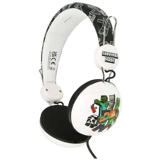 Otl Technologies, Cuffie Gaming Minecraft, Bianco, On Ear, Per Bambini 7+