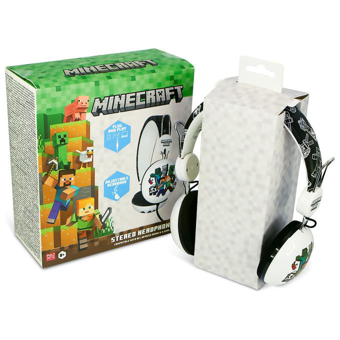 Otl Technologies, Cuffie Gaming Minecraft, Bianco, On Ear, Per Bambini 7+