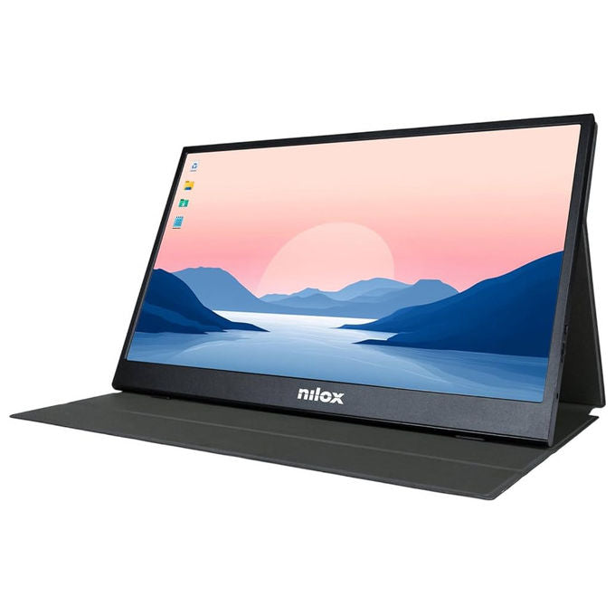 Nilox, Monitor Portatile 15.6” IPS Full HD, Altoparlanti Integrati, Nero