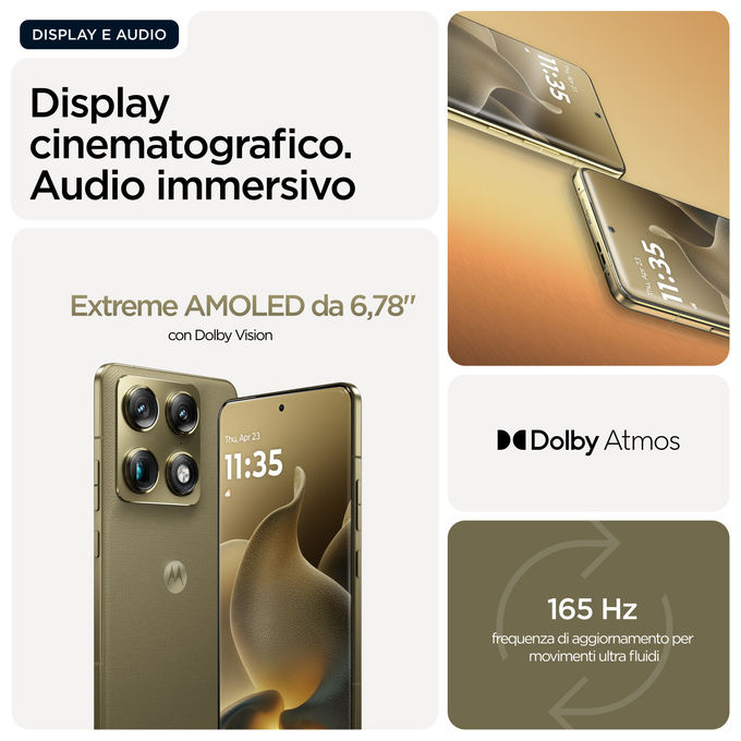 Motorola Signature, Smartphone 5G, 16 GB RAM, 512 GB, Oro Pantone Martini Olive