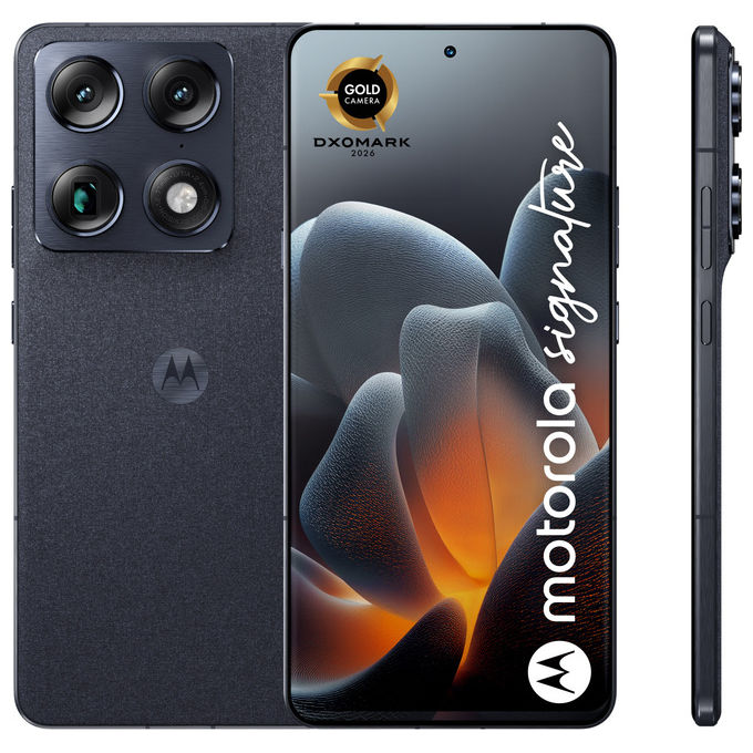 Motorola Signature, Smartphone 5G, 16-512GB, Android 16, Blu Scuro Pantone Carbon