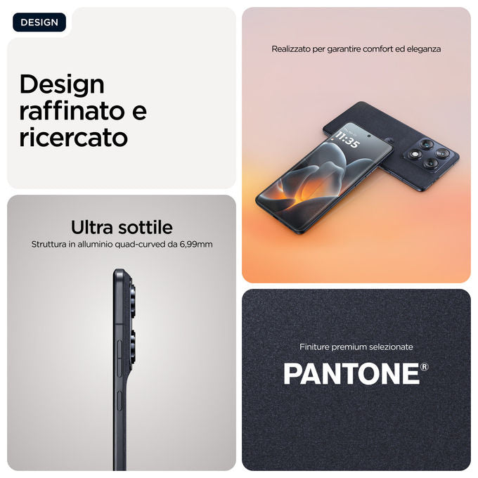 Motorola Signature, Smartphone 5G, 16-512GB, Android 16, Blu Scuro Pantone Carbon