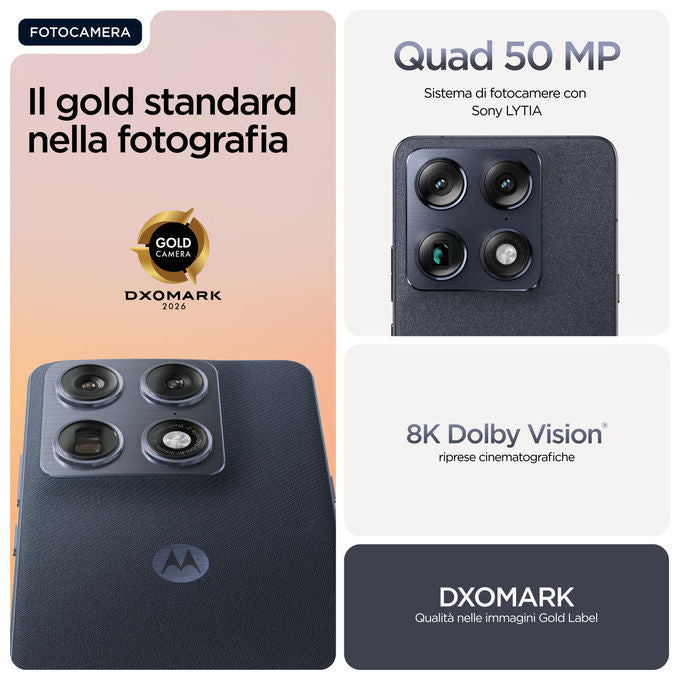 Motorola Signature, Smartphone 5G, 16-512GB, Android 16, Blu Scuro Pantone Carbon