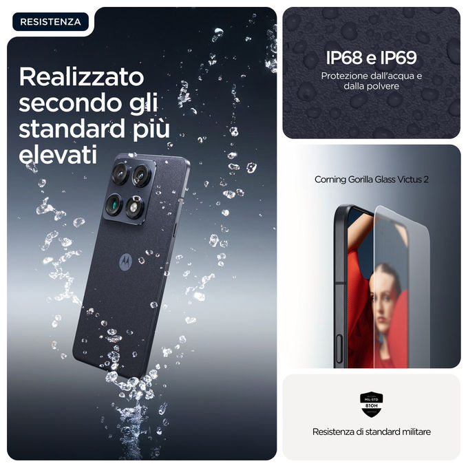 Motorola Signature, Smartphone 5G, 16-512GB, Android 16, Blu Scuro Pantone Carbon