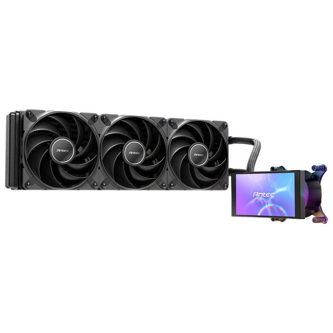 Antec, Vortex View 360, Raffreddamento a liquido AIO, Schermo IPS 5'', 3 Ventole PWM 120mm, RGB, Intel-AMD