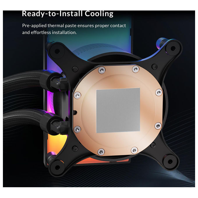 Antec, Vortex View 360, Raffreddamento a liquido AIO, Schermo IPS 5'', 3 Ventole PWM 120mm, RGB, Intel-AMD