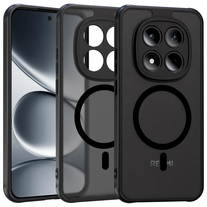 Celly, Custodia Xiaomi Redmi Note 15 5G, Rigida, Nera, con Tasche e Chiusura Magnetica