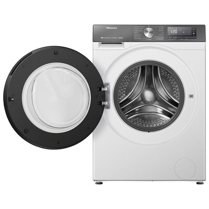 Hisense WD3S9043BW7 Lavasciuga Frontale 9-6 Kg 1400 rpm Classe A Inverter WiFi Vapore (85x60x55 cm) colore Bianco