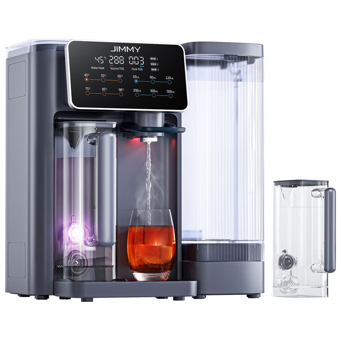 Jimmy, Purificatore Acqua Osmosi Inversa R9, Banco e Portatile, Acqua Calda Istantanea, Filtrazione 7 Stadi