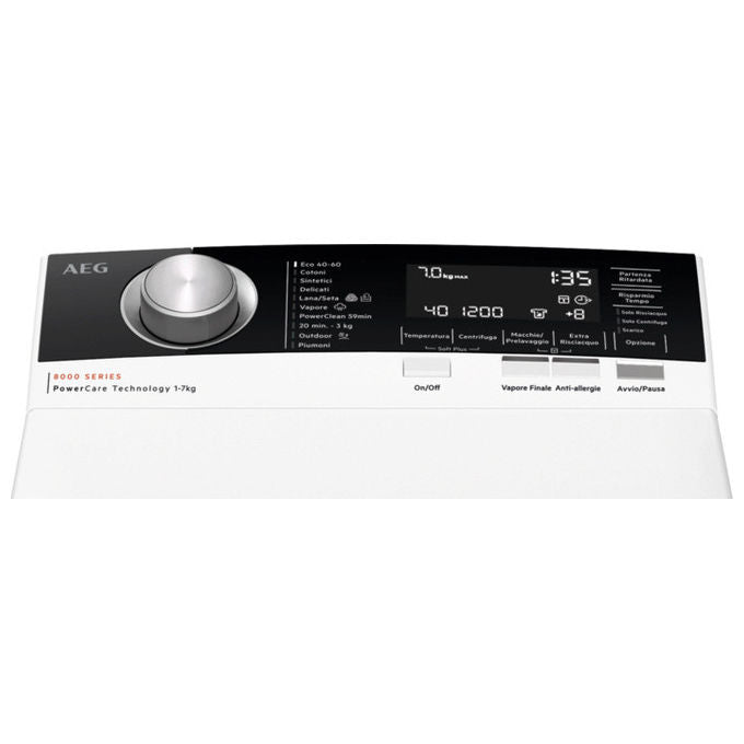 AEG LTR8C73A Serie 8000 Lavatrice Carica dall'Alto 7 Kg 1300 rpm Classe A PowerCare ÖKOInverter (90x40x60 cm) colore Bianco