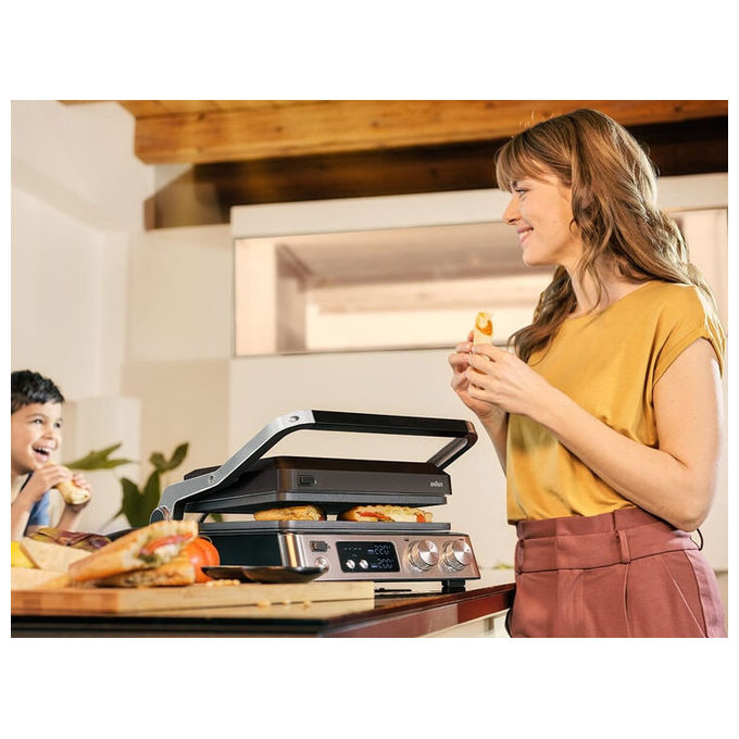 Braun, MultiGrill 7 CG 7040, Griglia Elettrica, 2000 W, Nero