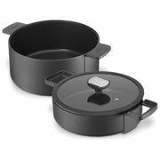 Berndes, Set Pentole B.Double, 3 Pezzi, Alluminio Pressofuso, Antiaderente, Nero, 24 cm
