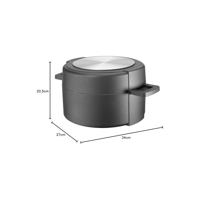Berndes, Set Pentole B.Double, 3 Pezzi, Alluminio Pressofuso, Antiaderente, Nero, 24 cm