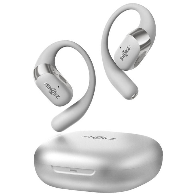 Shokz, OpenFit 2+ Cuffie Wireless a clip, In-ear Musica e Chiamate, Bluetooth, Grigio