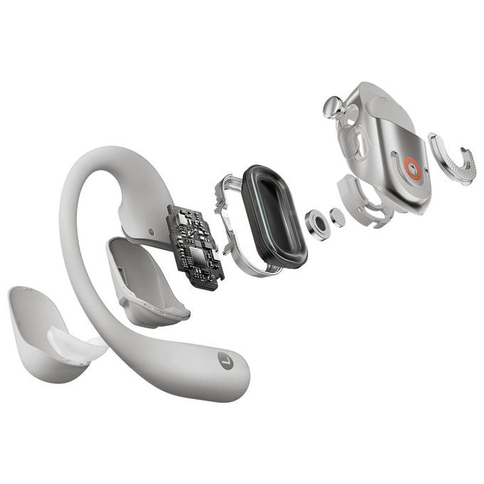 Shokz, OpenFit 2+ Cuffie Wireless a clip, In-ear Musica e Chiamate, Bluetooth, Grigio