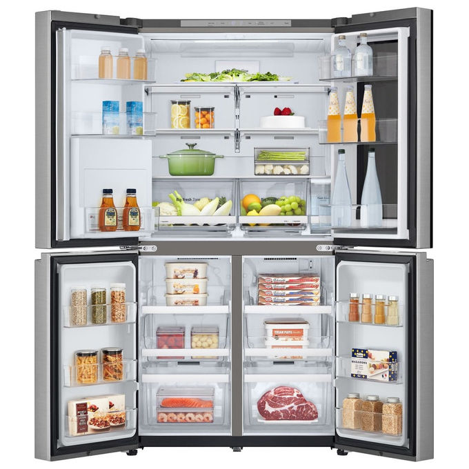 LG GMK961PY5E InstaView Frigorifero 4 Porte 646 L 179 cm Classe E 40 dB Wi-Fi Dispenser Acqua UVnano ThinQ colore Argento