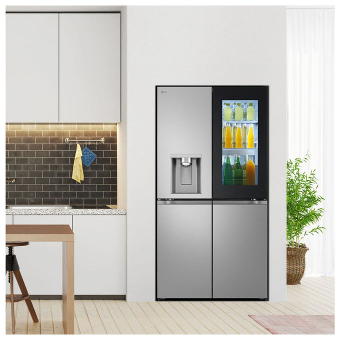 LG GMK961PY5E InstaView Frigorifero 4 Porte 646 L 179 cm Classe E 40 dB Wi-Fi Dispenser Acqua UVnano ThinQ colore Argento