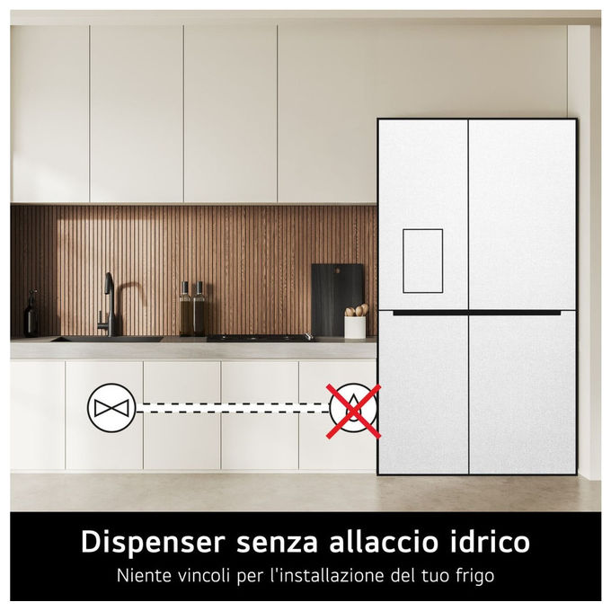 LG GMK961PY5E InstaView Frigorifero 4 Porte 646 L 179 cm Classe E 40 dB Wi-Fi Dispenser Acqua UVnano ThinQ colore Argento