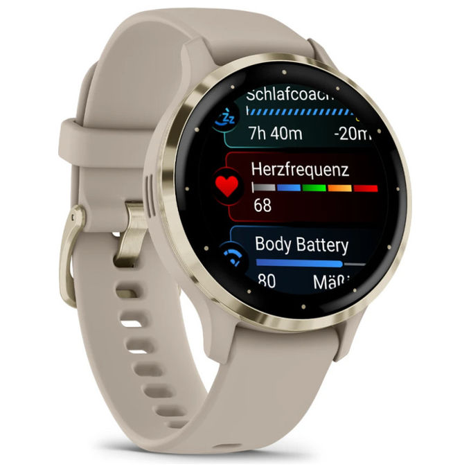 Garmin 010-02785-02 Venu 3S Smartwatch AMOLED 41 mm GPS Cardiofrequenzimetro Batteria 10 giorni colore Oro Grigio