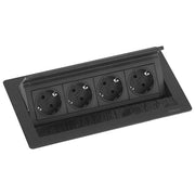 Evoline, Multipresa Flip Top Push M, 4 Prese Schuko, Nero