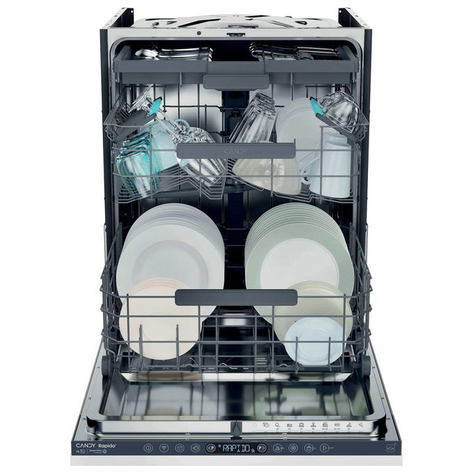 Candy CS 6B0S3PSA Rapido' Lavastoviglie a Scomparsa Totale 16 coperti Classe B Wi-Fi 40 dB Terzo Cestello (81.8x59.7x55.5 cm) colore Antracite