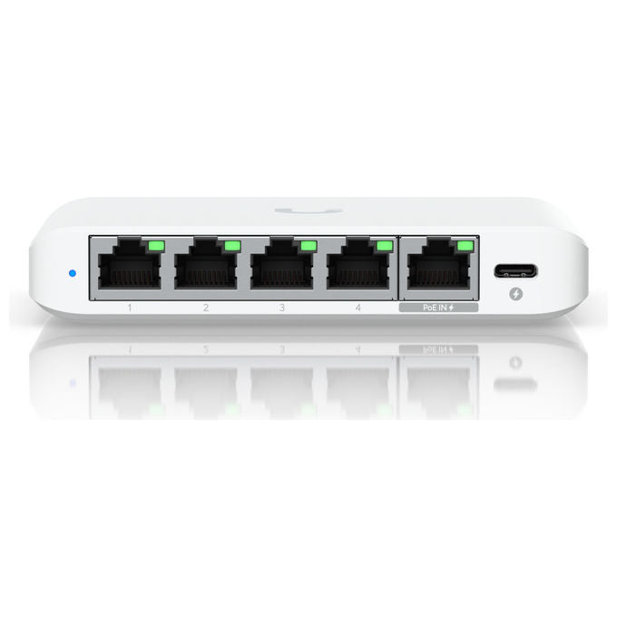 Ubiquiti, Switch di rete 5 porte, 2.5G Ethernet, PoE, Desktop, Bianco
