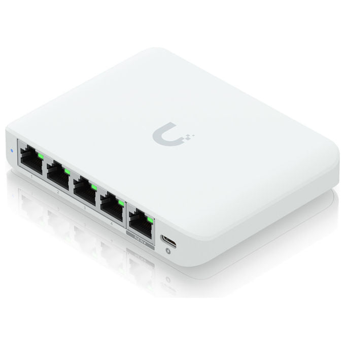 Ubiquiti, Switch di rete 5 porte, 2.5G Ethernet, PoE, Desktop, Bianco