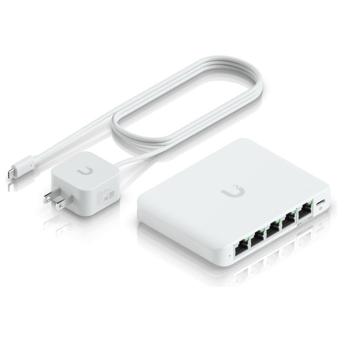 Ubiquiti, Switch di rete 5 porte, 2.5G Ethernet, PoE, Desktop, Bianco