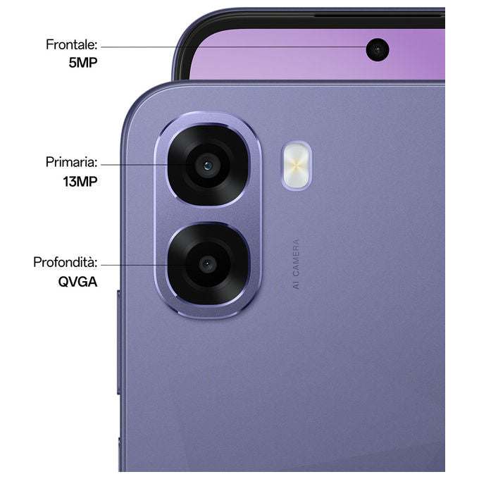 Oppo A6k, Smartphone, Doppia Fotocamera 13MP, Display 6.75'' 120Hz, 4GB RAM, 256GB, Nero