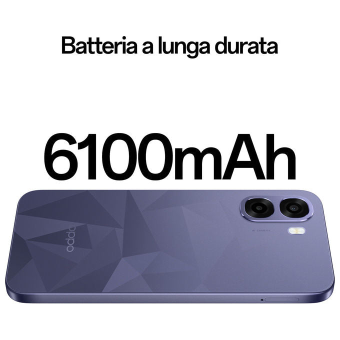 Oppo A6k, Smartphone, Doppia Fotocamera 13MP, Display 6.75'' 120Hz, 4GB RAM, 256GB, Nero