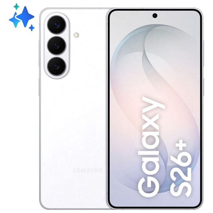Samsung, Galaxy S26+ Smartphone AI, 256GB, Bianco, 50MP, Android 16