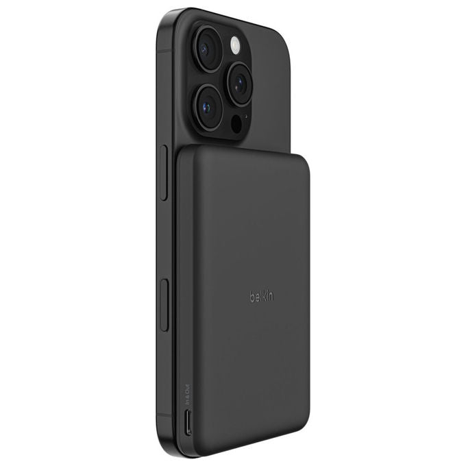 Belkin, Power Bank Magnetica 5000 mAh, Ricarica Wireless, Slim 7.5W, Nero