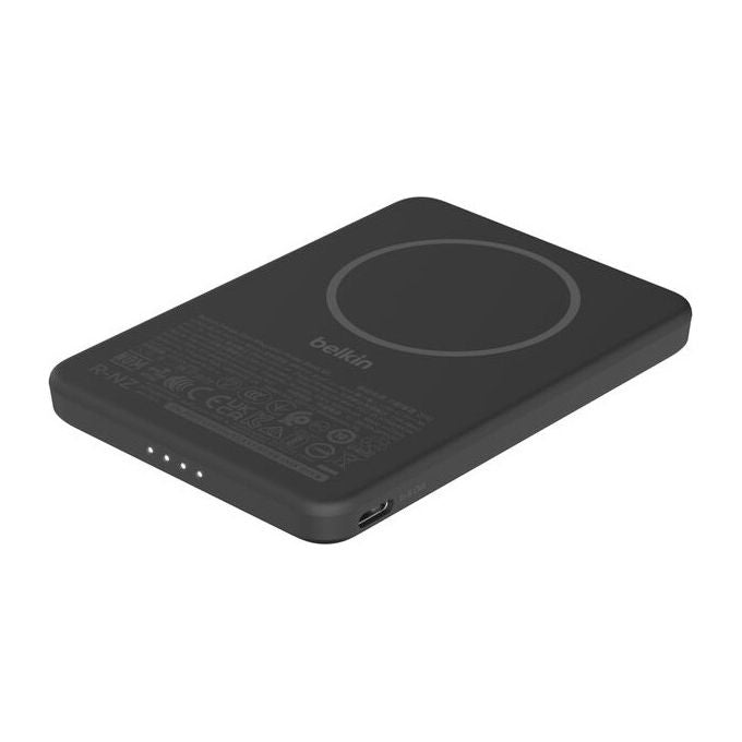 Belkin, Power Bank Magnetica 5000 mAh, Ricarica Wireless, Slim 7.5W, Nero