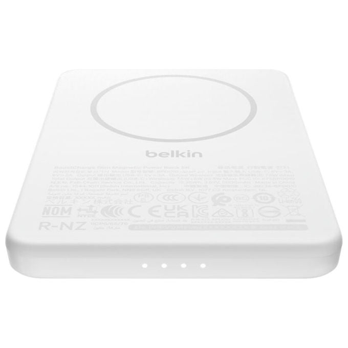 Belkin, Power Bank Magnetica 5000mAh, Ricarica Wireless, 7.5W, Bianco