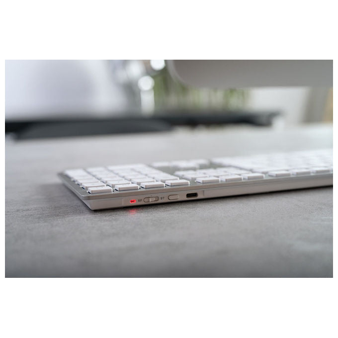 Cherry, Tastiera Wireless Slim per Mac, QWERTY Inglese, Argento, Bluetooth, USB
