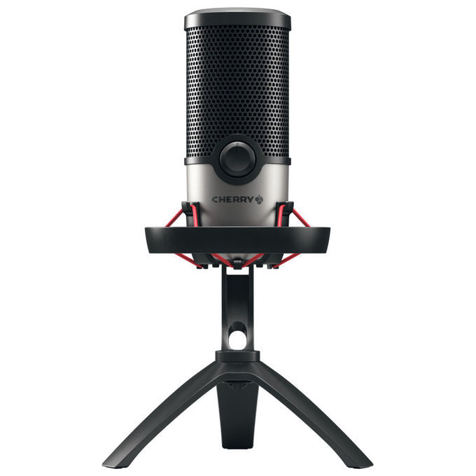 CHERRY, Microfono da Tavolo USB, UM 6.0 Advanced, Nero Argento, Cardioide-Omnidirezionale