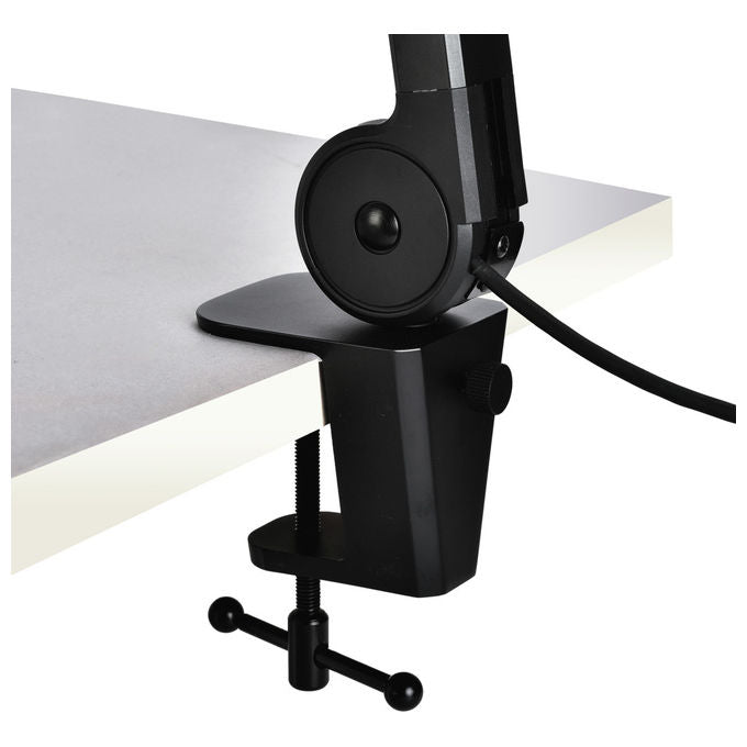 Cherry, Supporto da Tavolo, Braccio Microfono Universale con Hub USB, Nero, Alluminio