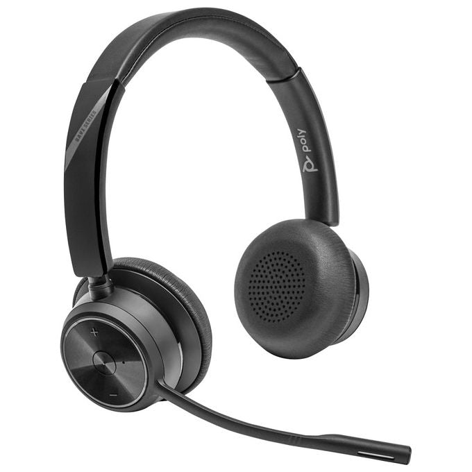 Hp Poly, Cuffie Stereo per Ufficio Savi 7420, Wireless DECT, Bluetooth, Nero