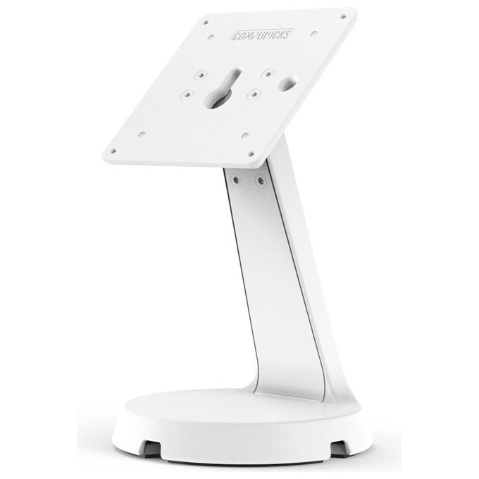 Compulocks, Supporto Antifurto Tablet, Bianco, Montaggio Banco, VESA 75x75 e 100x100 mm