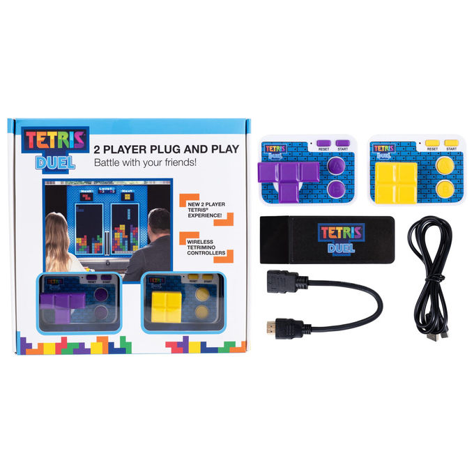 Fizz Creations, Tetris Duel, Gioco TV Plug and Play, 2 giocatori, Con 2 controller wireless
