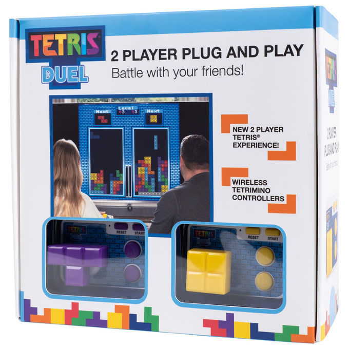 Fizz Creations, Tetris Duel, Gioco TV Plug and Play, 2 giocatori, Con 2 controller wireless