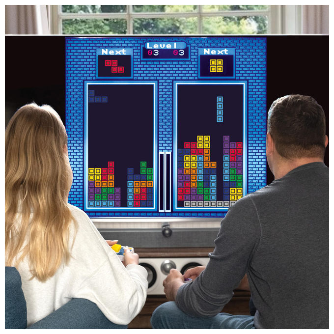 Fizz Creations, Tetris Duel, Gioco TV Plug and Play, 2 giocatori, Con 2 controller wireless
