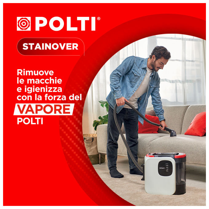Polti PTEU0325 StainOver SC30 Lavatappeti Smacchiatore a Vapore 4 in 1 2000W 14.9 kPa 1.6L colore Bianco