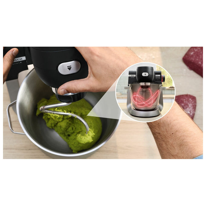 Bosch MUMS6ZS34 Serie 6 Impastatrice Planetaria 1600 W Ciotola 5.5 L 7 Velocita' colore Nero Inox