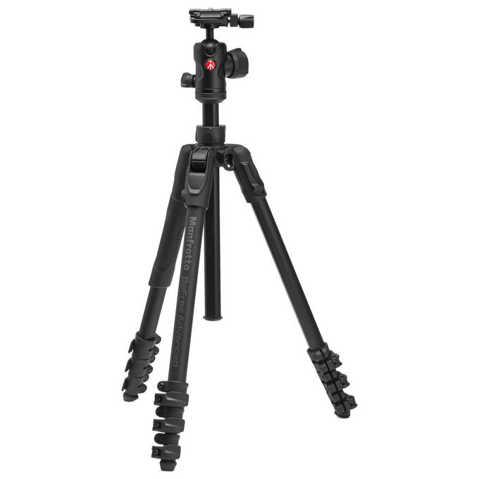 Manfrotto Befree Advanced AS, Treppiede, Con Chiusura a Leva, Compatibile Arca-Swiss, Kit Alluminio per Fotocamere DSLR