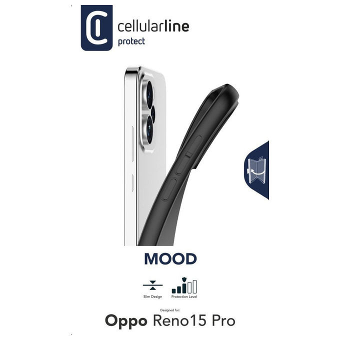 Cellularline Mood, Cover Oppo, Xiaomi, Gomma Flessibile, Nera