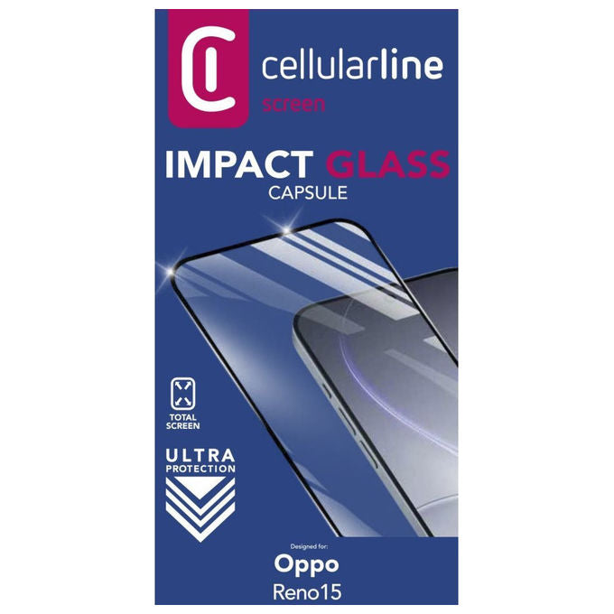Cellularline, Vetro Temperato Impact Glass Capsule, Oppo Reno 15, Resistente