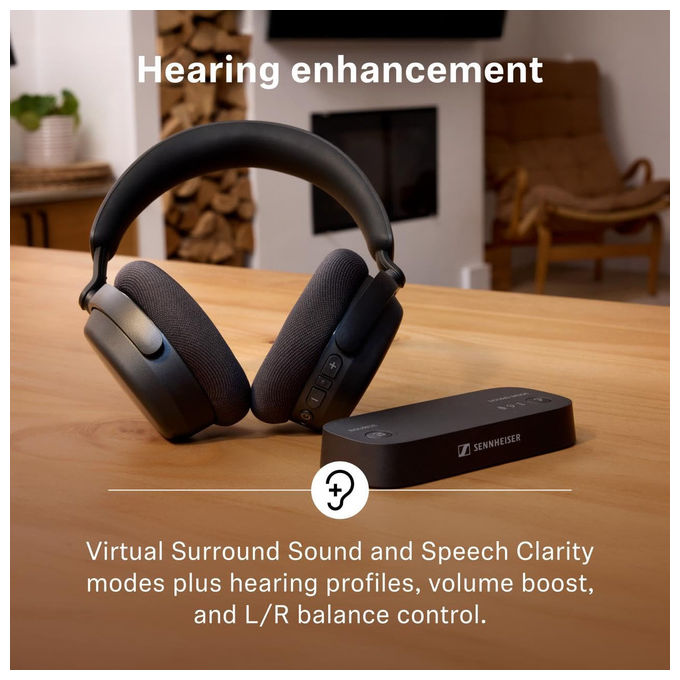 Sennheiser 700440 RS 275 Cuffie a Padiglione Wireless TV Bluetooth 5.4 Auracast Bassa Latenza 50 ore colore Nero