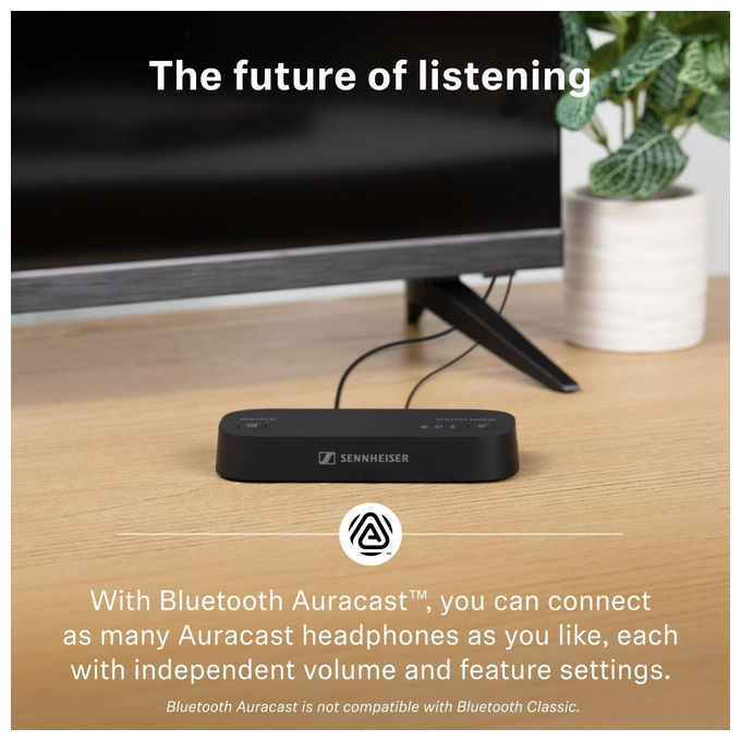 Sennheiser 700440 RS 275 Cuffie a Padiglione Wireless TV Bluetooth 5.4 Auracast Bassa Latenza 50 ore colore Nero